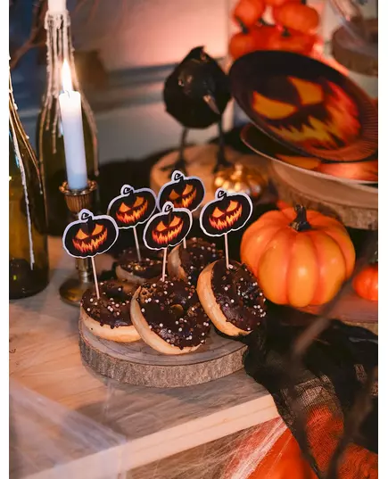 12 Scary Pumpkin Picks 12 cm, image 2