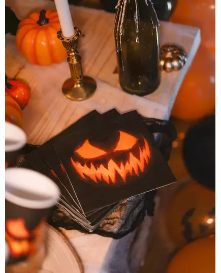 12 Spooky Pumpkin Paper Napkins 33 x 33 cm, image 2
