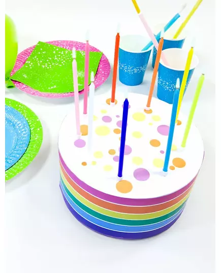 16 thin white candles with bobeches 12 cm, image 2