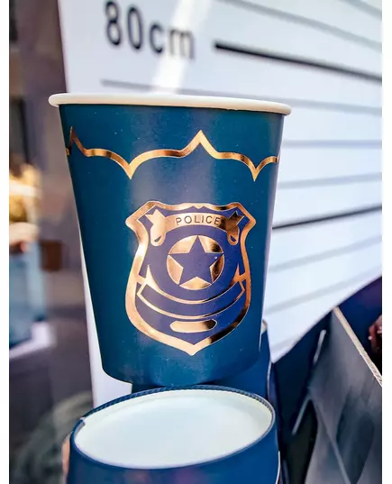 24 Navy and gold police badge stickers 4 cm, image 2