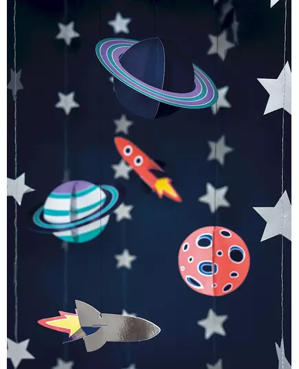 5 Space adventure cardboard suspensions 17 x 10 - 19 x 7 cm, image 2