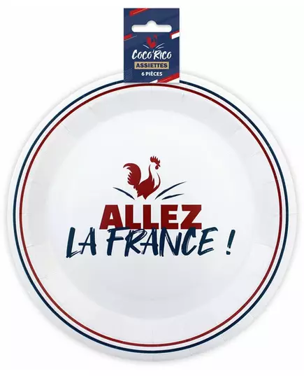 6 Allez la France 23 cm paper plates, image 2