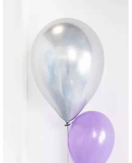 6 satengsølv lateksballonger 28 cm, bilde 2