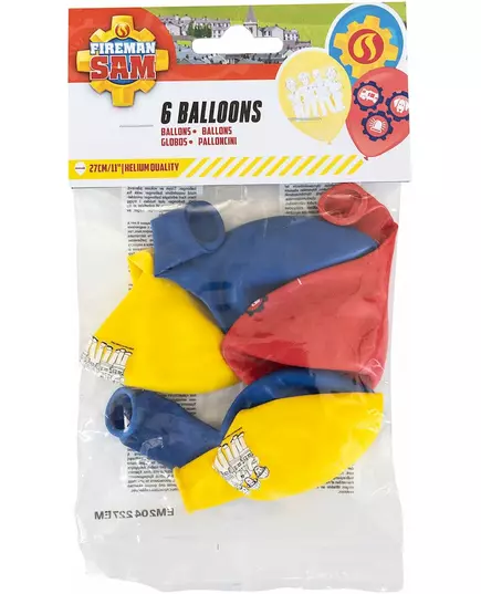 6 Brannmann Sam lateksballonger 27,5 cm, bilde 2
