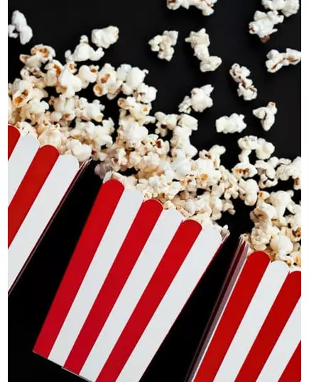 6 røde og hvite popcornbokser i papp, 7 x 12,5 cm, bilde 2