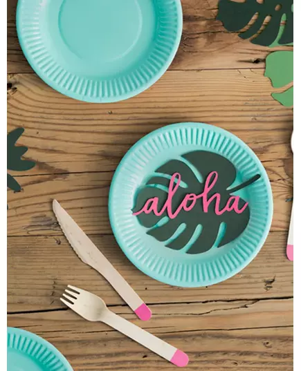 6 Hawaiian leaf table decorations 10 x 15 cm, image 2