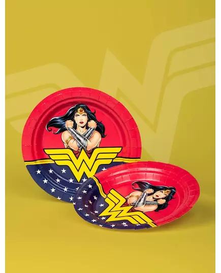 8 Wonder Woman Paper Plates 23 cm, image 2