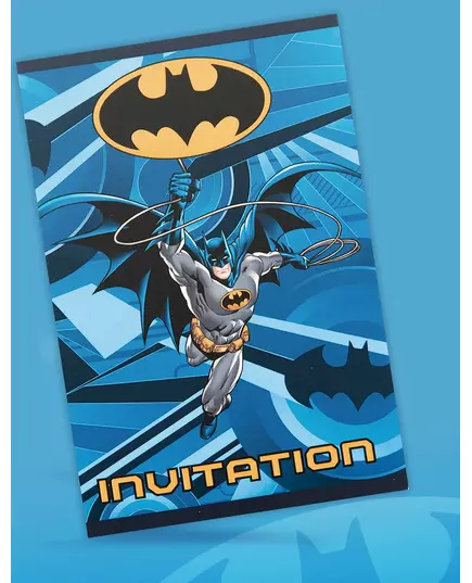 8 Batman Invitation Cards with Envelopes 10x16cm, image 2