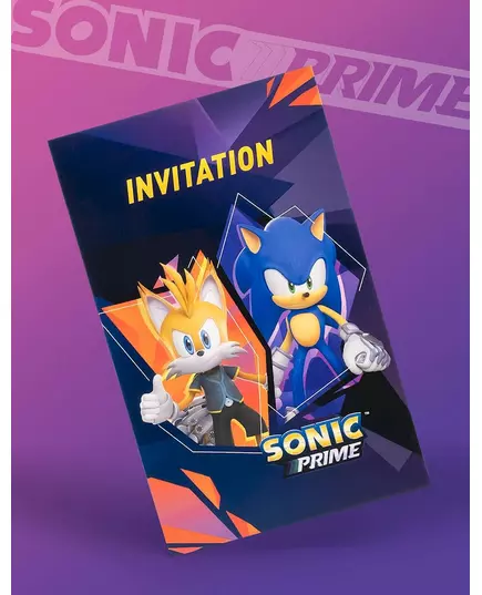 8 Sonic Prime invitasjonskort 10 x 15 cm, bilde 2