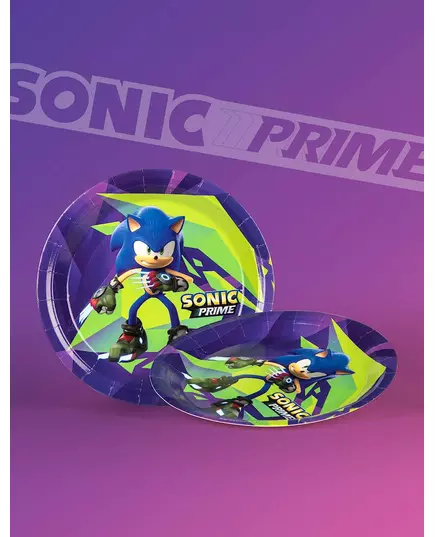 8 store Sonic Prime-tallerkener 23 cm, bilde 2