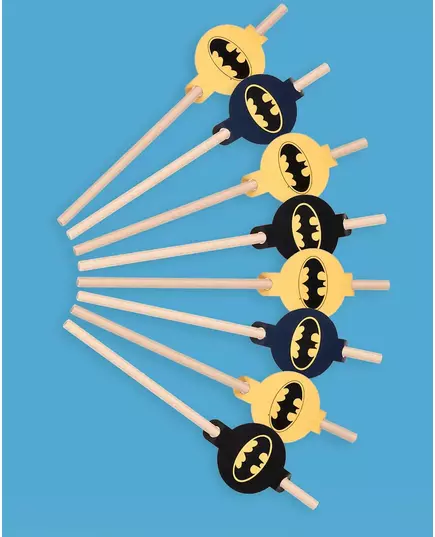 8 Batman-medaljongsugerør av papp, 20 cm, bilde 2