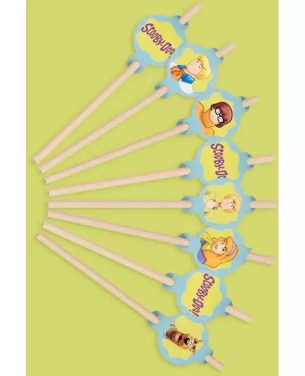 8 Scooby-Doo cardboard medallion straws 20cm, image 2