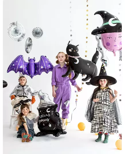 Halloween svart katt aluminiumsballong 96 x 95 cm, bilde 2
