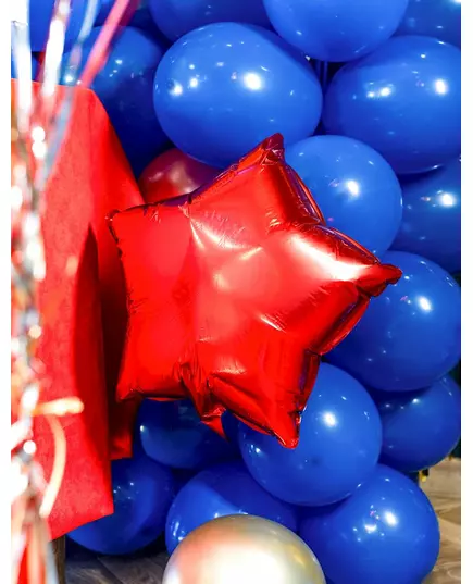 Red star foil balloon 53 x 46 cm, image 2