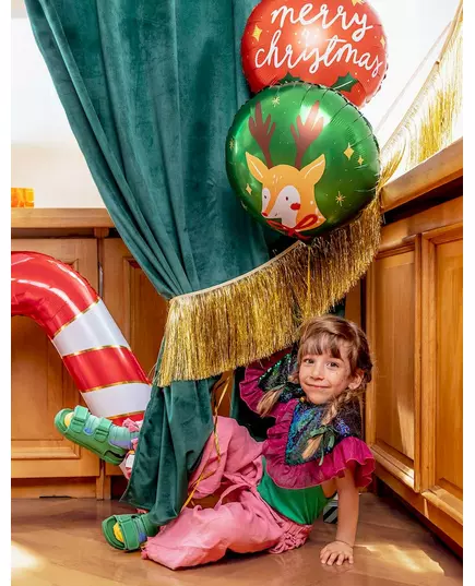 Julenissens reinsdyrfolieballong 45 cm, bilde 2