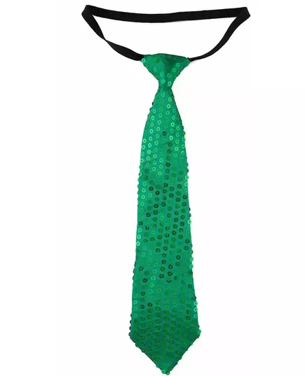 Adult green sequin tie, image 2