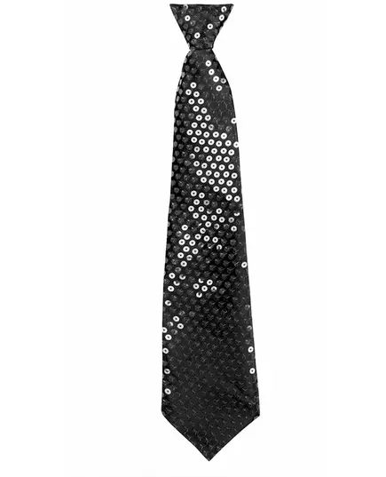 Black tie with transparent sequins for adults, image 2