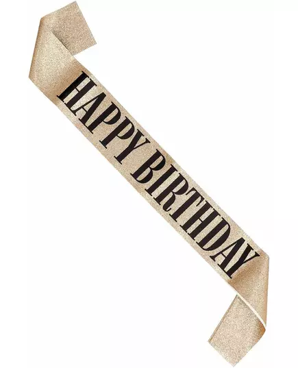 Gold Happy Birthday Sash, image 2