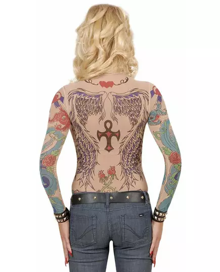 Langermet dametopp med tatoveringseffekt, bilde 2