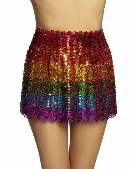 Women's rainbow sequin skirt, image 2