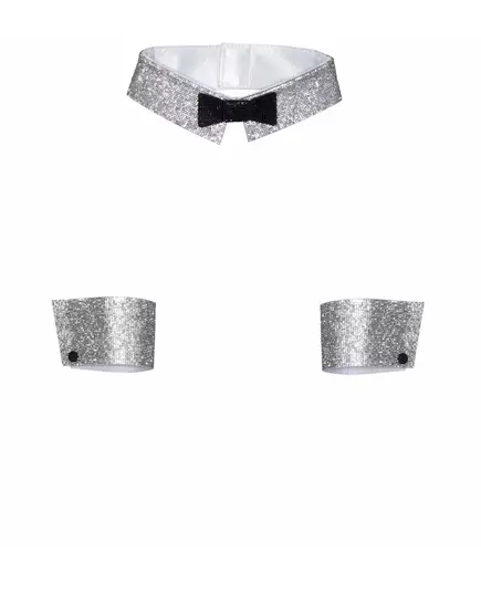 Deluxe krage- og mansjettsett med strass for kvinner, bilde 2