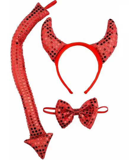 Adult red sequin devil kit, image 2