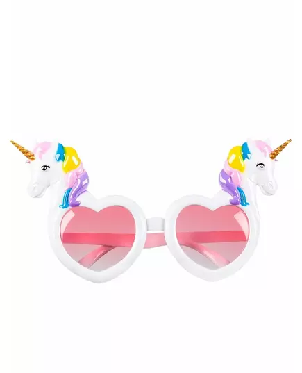 White heart glasses with unicorns for adults, image 2