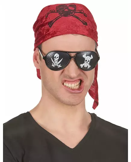 Adult pirate black glasses, image 2