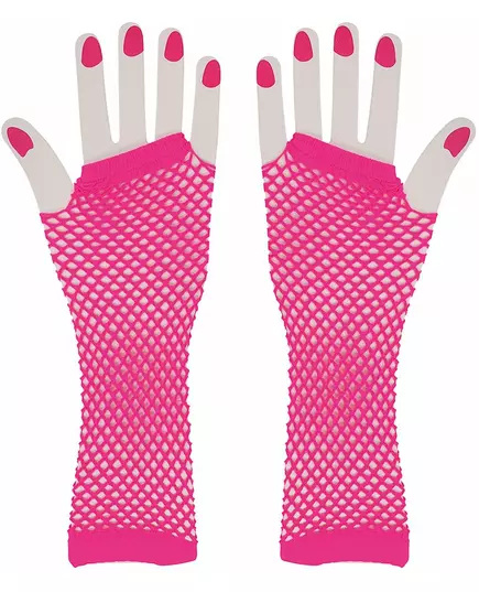 Lange rosa fiskenettvotter til dame, bilde 2