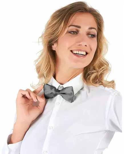 Adult silver bow tie, image 2