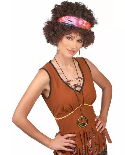 Brun afrohippie-parykk - 130 g, bilde 2