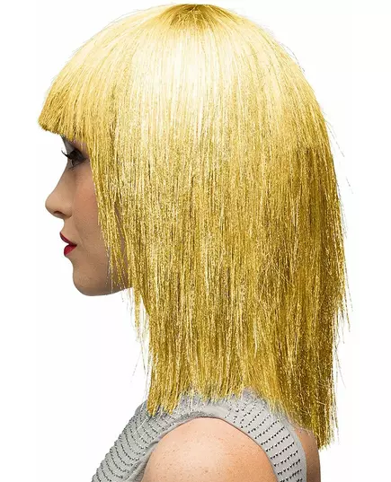 Women's golden iridescent wig, image 2