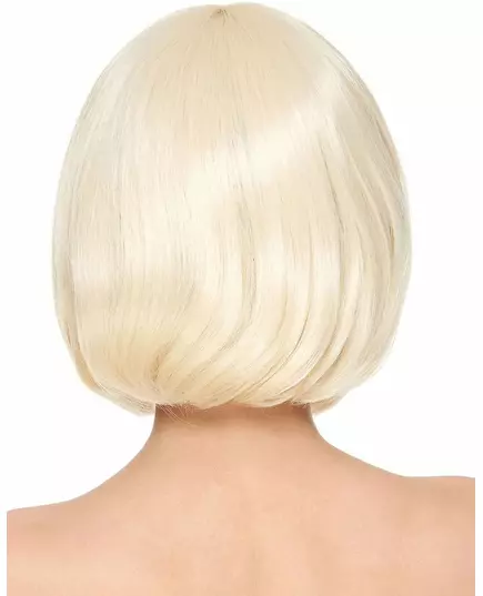 Luxury short bob blonde wig with bangs for women, image 2