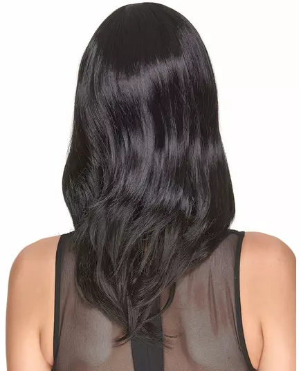 Luxury black mid-length women's wig - 170g, image 2