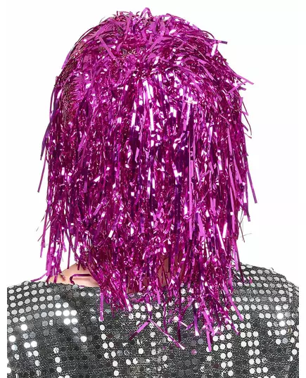 Voksen fuchsia metallisk parykk, bilde 2