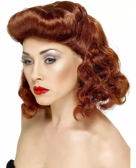 Brun pin-up parykk for kvinner, bilde 2