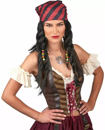 Adult braided pirate wig, image 2