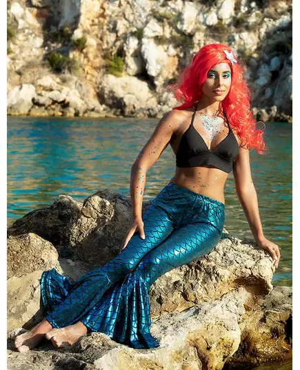 Red Mermaid Wig with Starfish for Adults, image 2