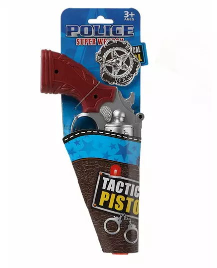 Silver pistol with police plate, image 2