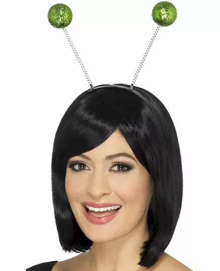 Adult green sequined ball headband, image 2