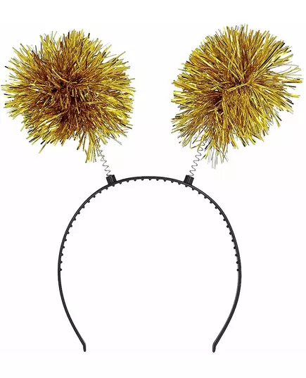 Gullfarget pompom-pannebånd for voksne, bilde 2
