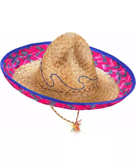 Meksikansk sombrero med rosa og blå kant for voksne, bilde 2