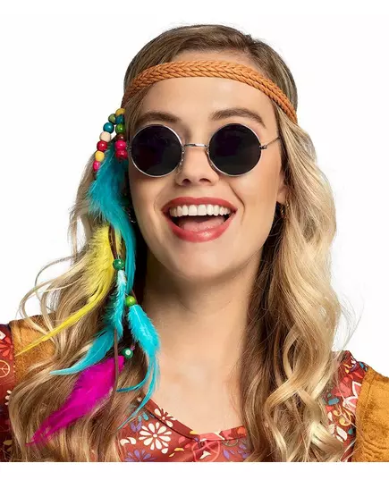 Adult fluorescent feather headband, image 2