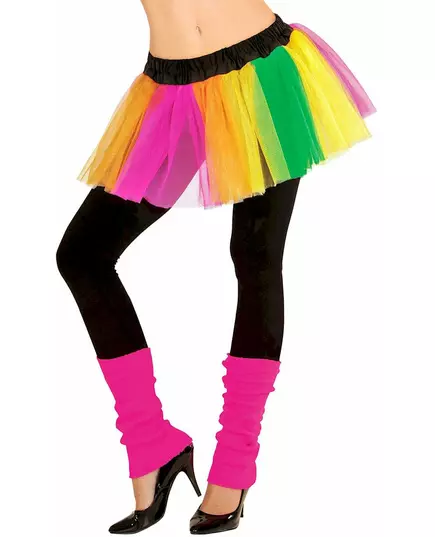 Kort neon flerfarget tutu til dame, bilde 2