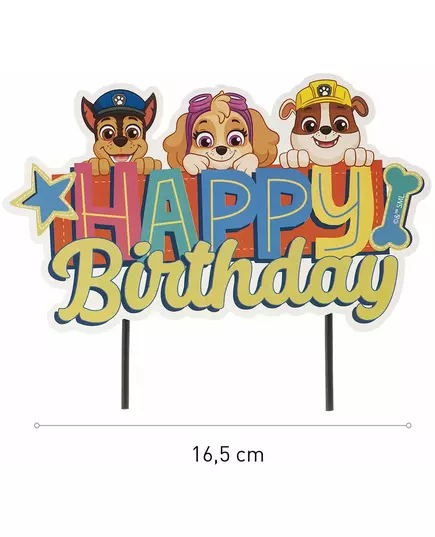 Cake topper Happy Birthday Paw Patrol 17.5 cm, image 2