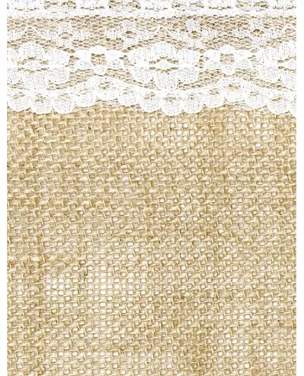 Jutebordløper med blondekanter 28 cm x 2,75 m, bilde 2