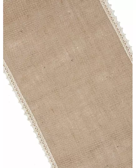 Jute and lace table runner 20 cm x 5 m, image 2