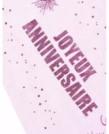 Bordløper i organza, fuchsia, 29 cm x 5 m, Happy Birthday, bilde 2