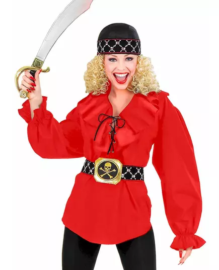 Rød piratskjorte for kvinner, bilde 2