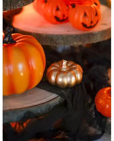 6.5 cm golden resin pumpkin, image 2